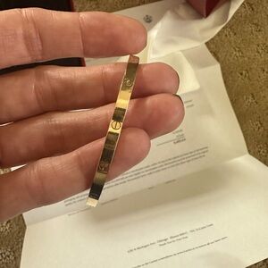 SOLD Small Cartier 18 gold love bracelet size 16